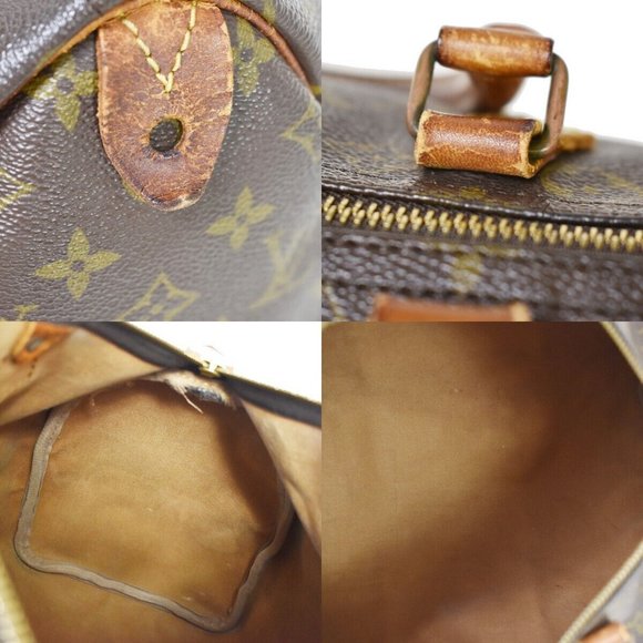 Authentic LOUIS VUITTON Speedy 30 Travel Hand Bag Monogram Leather Brown - Picture 6 of 10